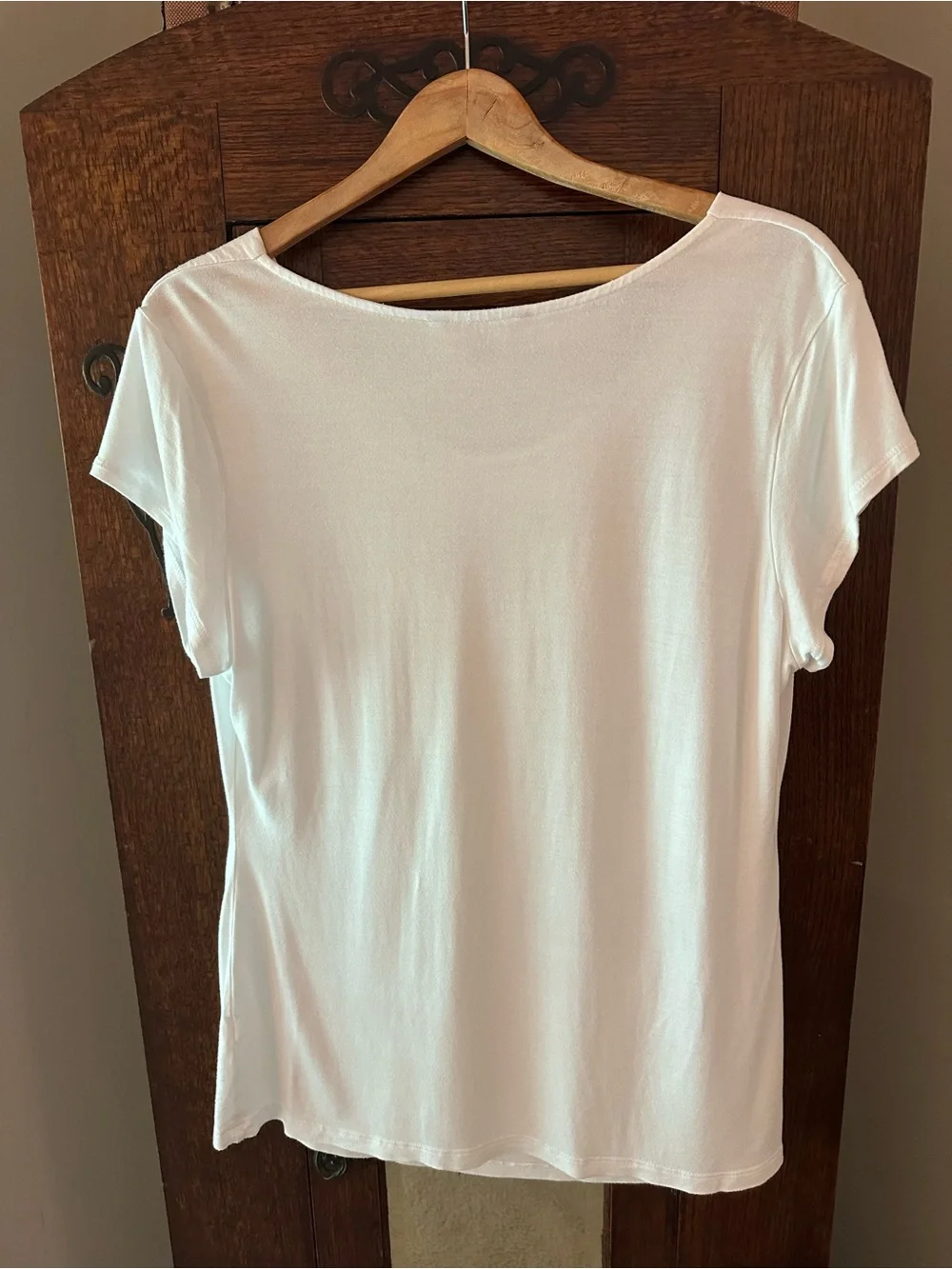 Banana Republic Draped Cowl Neck Short Sleeve Top in White Size XL - Picture 3 of 4